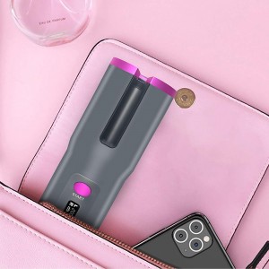 Cordless Automatic Hair Curler Iron Wireless Curling Iron USB Rechargeable Air Curler for Curls Waves LCD Display Ceramic Curly