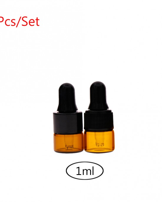 2pcs Amber Small Glass Dropper Bottles Vials for Essential Oil Sampling