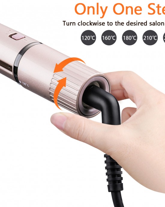 Tooca 2in1 Hair Curling Straighting Iron Safe Portable Hair Curler 15S Fast Heat Up Five stage Temperature Adjustable Tooca 2in1 Hair Curling Straighting Iron Safe Portable Hair Curler 15S Fast Heat Up Five stage Temperature Adjustable