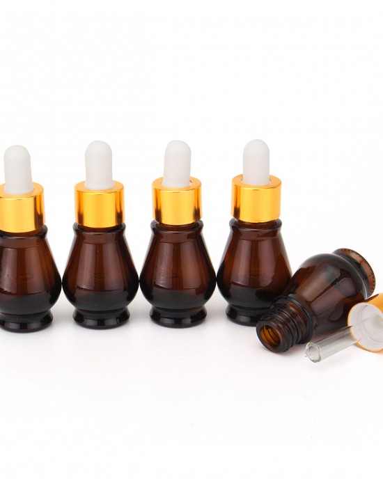 5Pcs Amber Glass Pipette Eye Dropper Bottles for Aromatherapy Essential Oil Perfume Toner 5Pcs Amber Glass Pipette Eye Dropper Bottles for Aromatherapy Essential Oil Perfume Toner