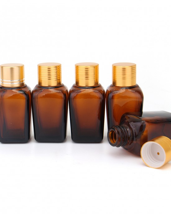 5Pcs Amber Glass Bottles Liquid Reagent Pipette Eye Dropper for Essential Oil Perfume