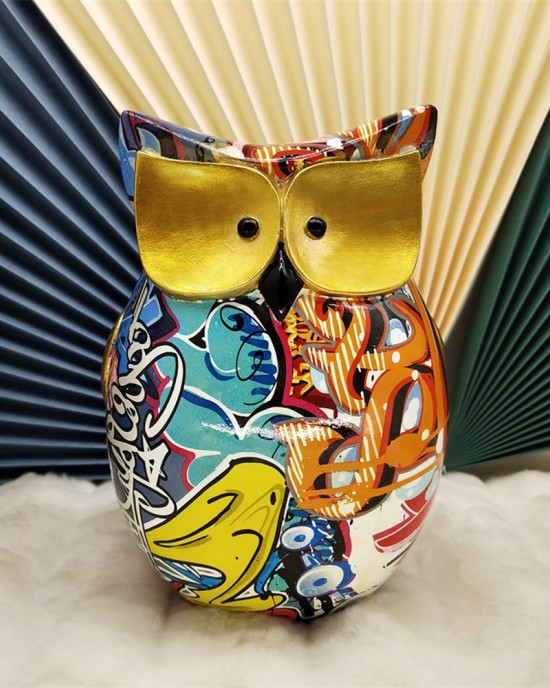 Home Living Room Office Desktop Decoration Colorful Resin Crafts Owl Ornaments for Home Office Home Living Room Office Desktop Decoration Colorful Resin Crafts Owl Ornaments for Home Office