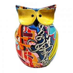 Home Living Room Office Desktop Decoration Colorful Resin Crafts Owl Ornaments for Home Office