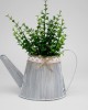 2 PCS Pastoral Simulation Flower Ornaments Wrought Iron Flower Pots Dining Table Potted Ornaments  Color  Grey