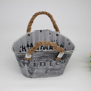 2 PCS Pastoral Simulation Flower Ornaments Wrought Iron Flower Pots Dining Table Potted Ornaments  Color  Black