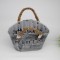 2 PCS Pastoral Simulation Flower Ornaments Wrought Iron Flower Pots Dining Table Potted Ornaments  Color  Black
