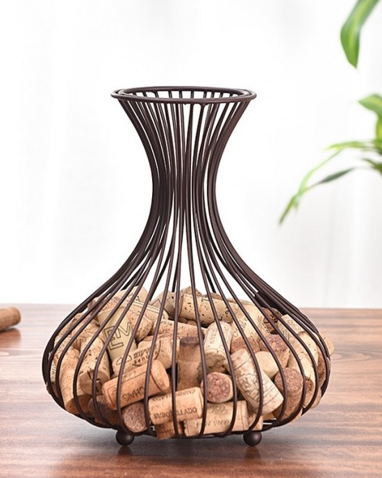 Wine Stopper Storage Basket Home Decoration Kitchen Table Dried Flower Decoration Matte Bronze Small Wine Stopper Storage Basket Home Decoration Kitchen Table Dried Flower Decoration Matte Bronze Small
