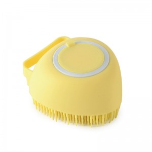 4 PCS Multifunctional Silicone Household Bath Brush  Heart Shaped Yellow