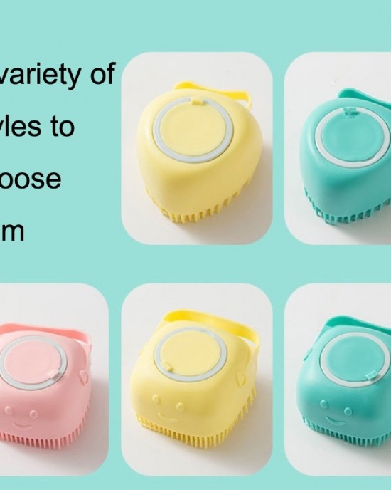 4 PCS Multifunctional Silicone Household Bath Brush Square Yellow 4 PCS Multifunctional Silicone Household Bath Brush Square Yellow