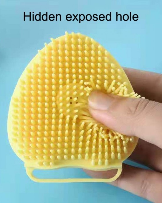 4 PCS Multifunctional Silicone Household Bath Brush Square Yellow 4 PCS Multifunctional Silicone Household Bath Brush Square Yellow