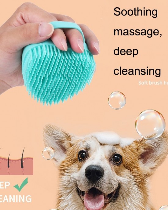 4 PCS Multifunctional Silicone Household Bath Brush Square Blue 4 PCS Multifunctional Silicone Household Bath Brush Square Blue