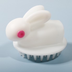 2 PCS Cute Rabbit Shaped Silicone Shampoo Brush  White