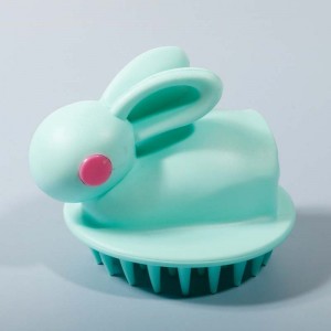 2 PCS Cute Rabbit Shaped Silicone Shampoo Brush  Green