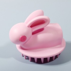 2 PCS Cute Rabbit Shaped Silicone Shampoo Brush  Pink