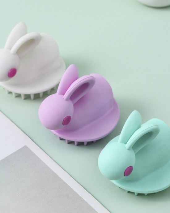 2 PCS Cute Rabbit Shaped Silicone Shampoo Brush White 2 PCS Cute Rabbit Shaped Silicone Shampoo Brush White
