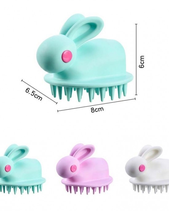 2 PCS Cute Rabbit Shaped Silicone Shampoo Brush Green 2 PCS Cute Rabbit Shaped Silicone Shampoo Brush Green