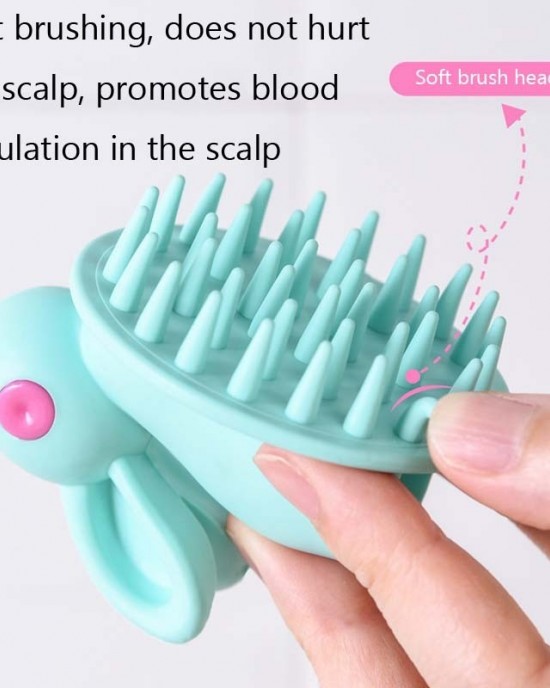 2 PCS Cute Rabbit Shaped Silicone Shampoo Brush Green 2 PCS Cute Rabbit Shaped Silicone Shampoo Brush Green