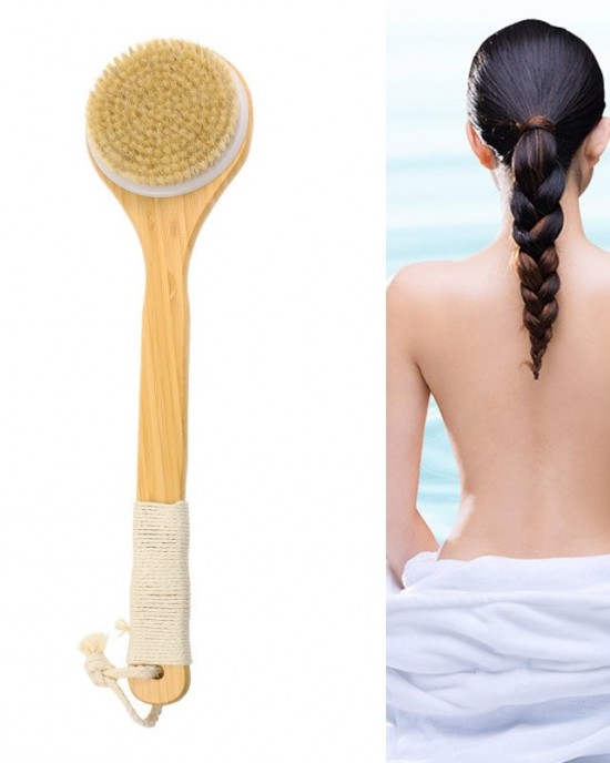 Natural Bristle Massage Exfoliating Shower Brush Natural Bristle Massage Exfoliating Shower Brush