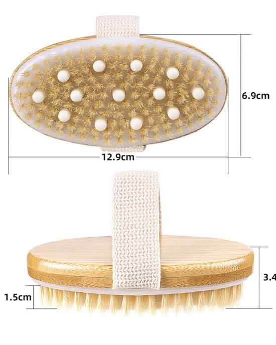 PPR Soft Beaded Boar Bristle Handleless Oval Massage Bath Brush PPR Soft Beaded Boar Bristle Handleless Oval Massage Bath Brush