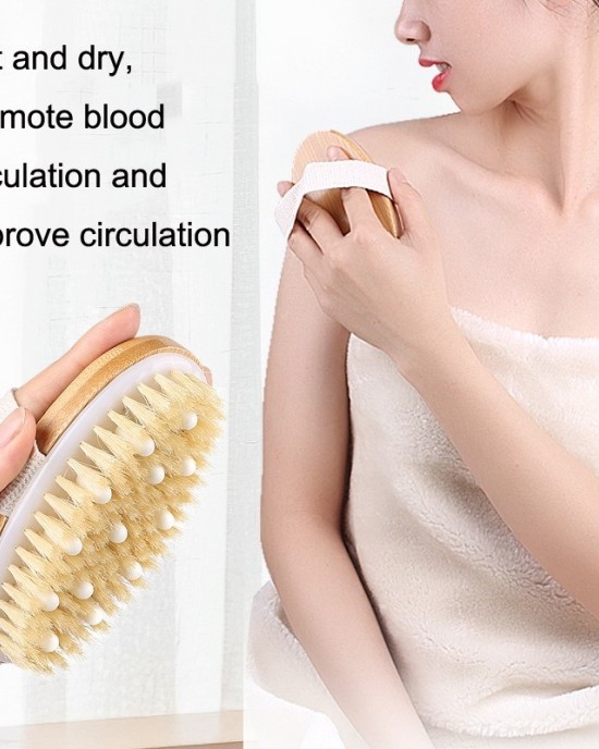 PPR Soft Beaded Boar Bristle Handleless Oval Massage Bath Brush PPR Soft Beaded Boar Bristle Handleless Oval Massage Bath Brush