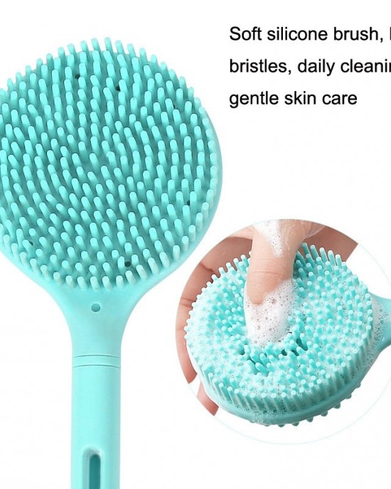 Silicone Massage Long Handle Double Sided Bath Brush Silicone Massage Long Handle Double Sided Bath Brush