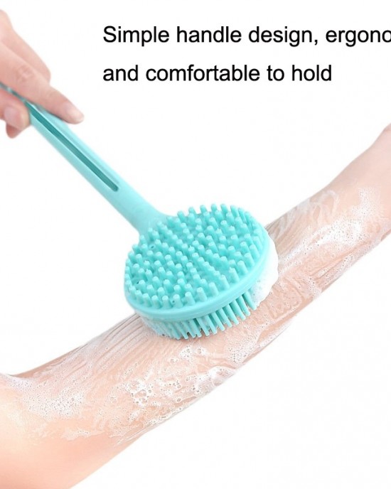 Silicone Massage Long Handle Double Sided Bath Brush Silicone Massage Long Handle Double Sided Bath Brush
