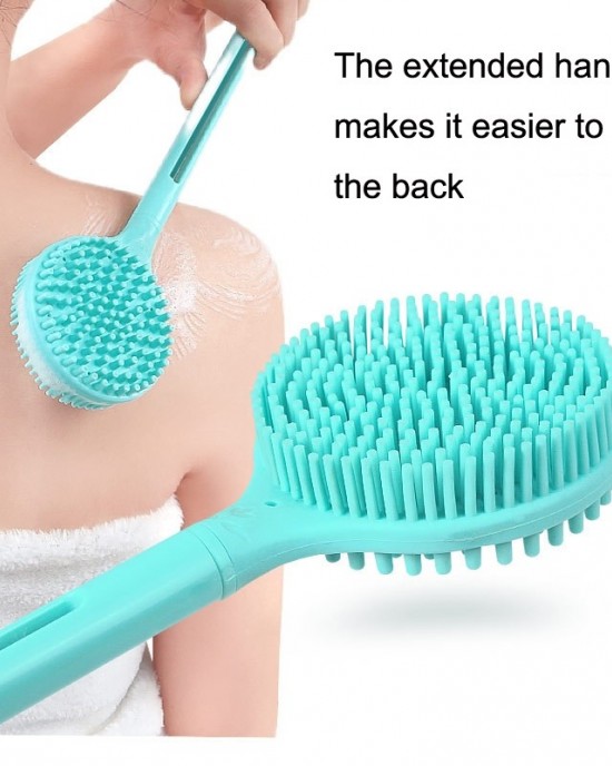 Silicone Massage Long Handle Double Sided Bath Brush Silicone Massage Long Handle Double Sided Bath Brush
