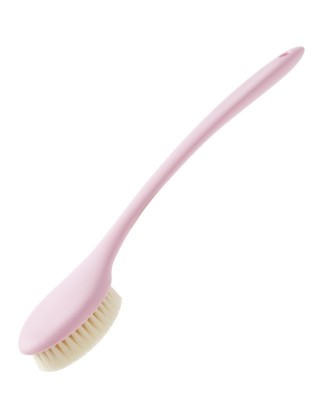 Long Handle Soft Hair Bathing Brush Nylon Hair Massage Brush  Pink