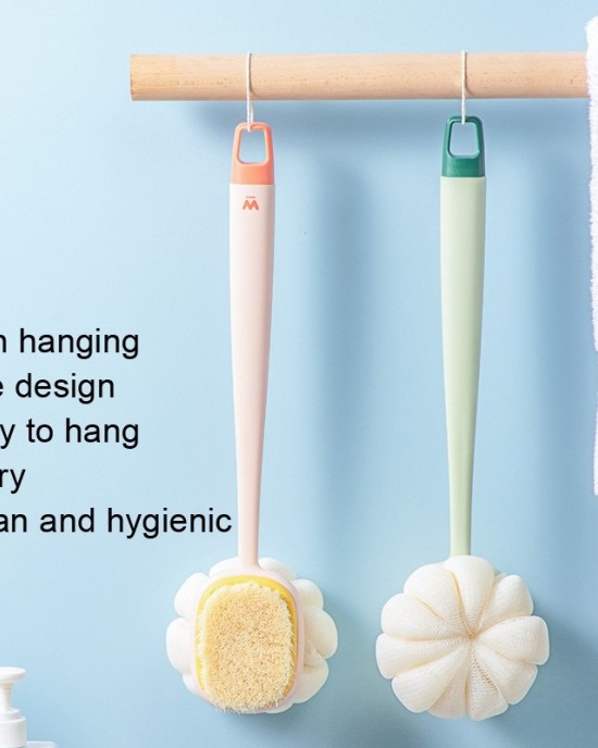 SW076 Double Side Bath Brush Disassembly Long Handle Soft Nylon Brush Color Pink Bath Cloth SW076 Double Side Bath Brush Disassembly Long Handle Soft Nylon Brush Color Pink Bath Cloth