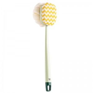 SW076 Double Side Bath Brush Disassembly Long Handle Soft Nylon Brush  Color  Green Bath Cloth