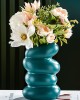 Plastic Spiral Wet   Dry Flower Vase Imitation Glaze Porcelain Flower Arrangement  Dark Green