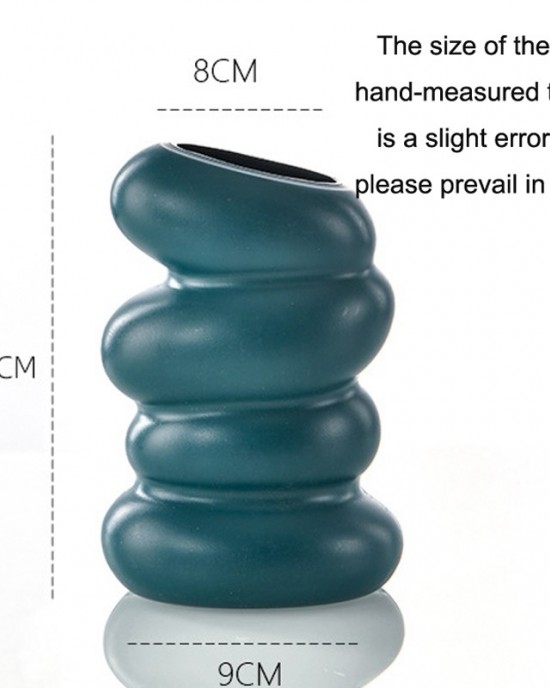 Plastic Spiral Wet   Dry Flower Vase Imitation Glaze Porcelain Flower Arrangement  Dark Green
