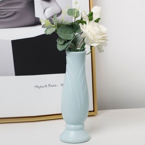 Petal Shaped Simple Drop  Proof PE Vase Imitation Porcelain Home Decoration Ornaments  Green
