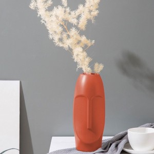 Durable Drop  Proof And Crack  Proof Thickened PE Dried Flower Ornaments Imitation Glaze Living Room Flower Arrangement Vase  Rose Pink