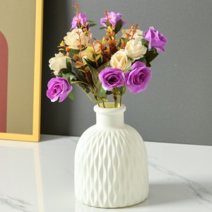 Drop Resistant PE Potted Plant Vase Colorful Imitation Porcelain Decorative Arrangement For Wet And Dry Use  Milk White