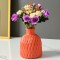 Drop Resistant PE Potted Plant Vase Colorful Imitation Porcelain Decorative Arrangement For Wet And Dry Use  Rose Pink