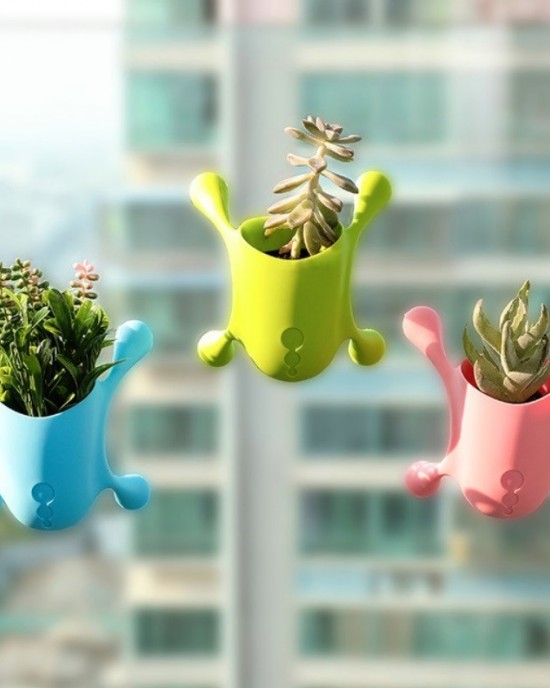 3 PCS Wall  mounted Plant Growing Vase Home Office Storage Box Random Color Delivery