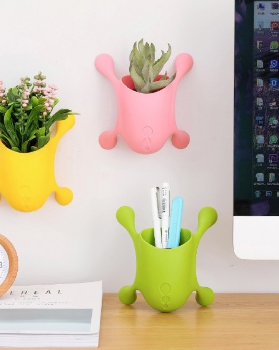 3 PCS Wall  mounted Plant Growing Vase Home Office Storage Box Random Color Delivery