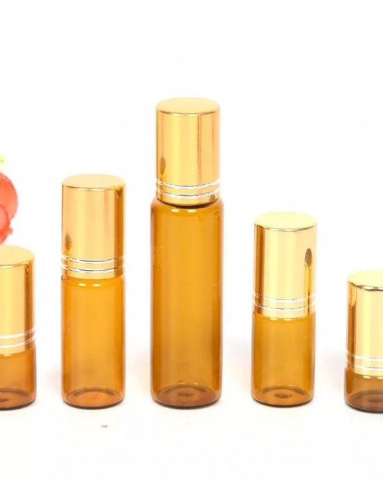 5PCS 1ml 2ml 3ml 5ml 10ml Amber Thin Glass Roll Metal Roll on Bottle Sample Test Essential Oil Vials Brown Glass Ball 5PCS 1ml 2ml 3ml 5ml 10ml Amber Thin Glass Roll Metal Roll on Bottle Sample Test Essential Oil Vials Brown Glass Ball