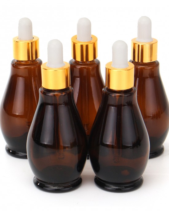 5Pcs Amber Glass Pipette Eye Dropper Bottles for Aromatherapy Essential Oil Perfume Toner 5Pcs Amber Glass Pipette Eye Dropper Bottles for Aromatherapy Essential Oil Perfume Toner