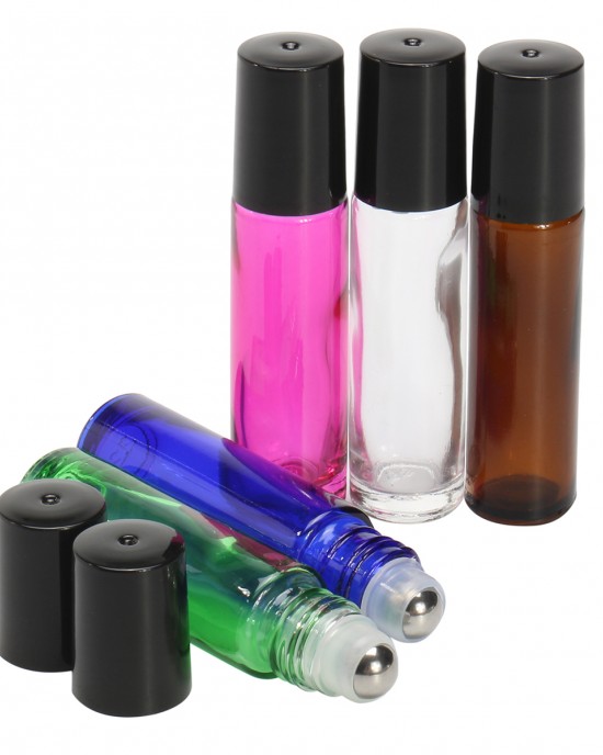 10Pcs 10ml Empty Frosted Roll On Glass Bottles Roller Ball For Perfume Essential Oils