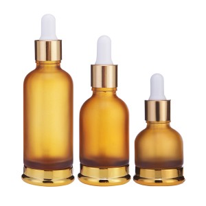 5PCS 20 30 50ML Empty Dropper Bottle Portable Amber Essential Oil Glass Perfume Massage Pipette Bottles Refillable Bottles