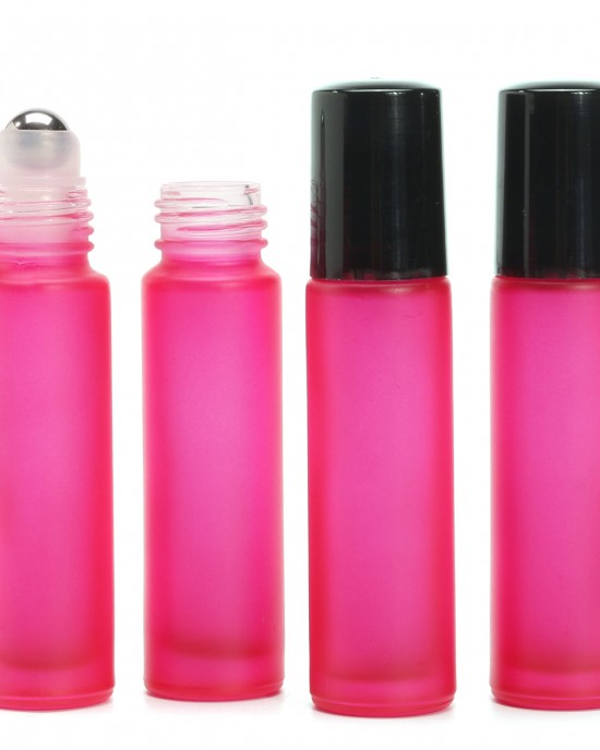 10Pcs 10ml Empty Frosted Roll On Glass Bottles Roller Ball For Perfume Essential Oils