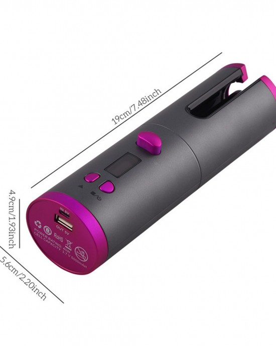 Cordless Automatic Hair Curler Iron Wireless Curling Iron USB Rechargeable Air Curler for Curls Waves LCD Display Ceramic Curly Cordless Automatic Hair Curler Iron Wireless Curling Iron USB Rechargeable Air Curler for Curls Waves LCD Display Ceramic Curly
