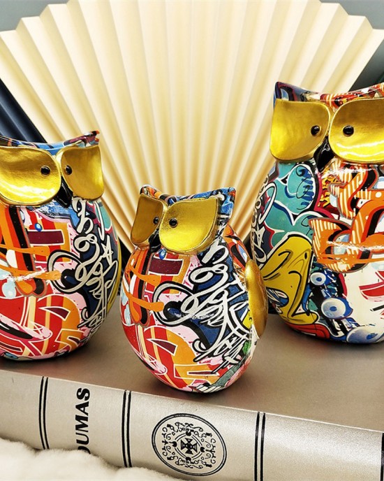 Home Living Room Office Desktop Decoration Colorful Resin Crafts Owl Ornaments for Home Office Home Living Room Office Desktop Decoration Colorful Resin Crafts Owl Ornaments for Home Office