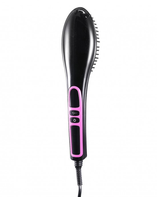 Hair Straightener Brush Anti  scald Electric Ionic Straightening Comb Ceramic Heating Temperature Adjustable Auto  Off Hair Brush